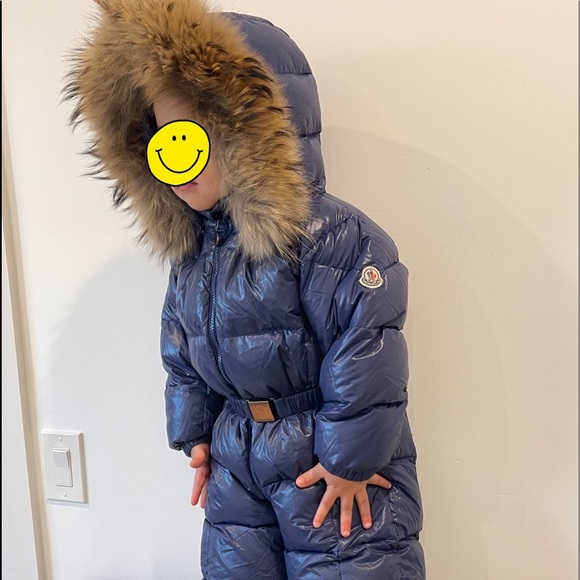 Moncler snowsuit in blue with real fox fur - Picture 5 of 16